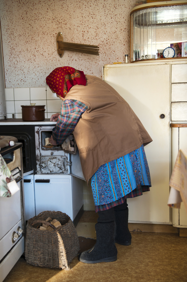 Very old woman spending time at home.