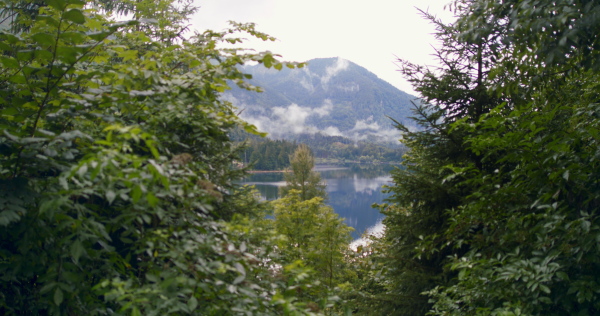 Beautiful viewof the lake under mountains.