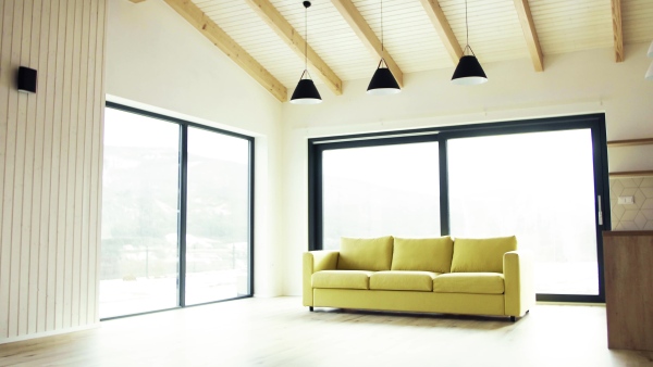 A modern interior of a house or flat in new home. A moving in new home concept.