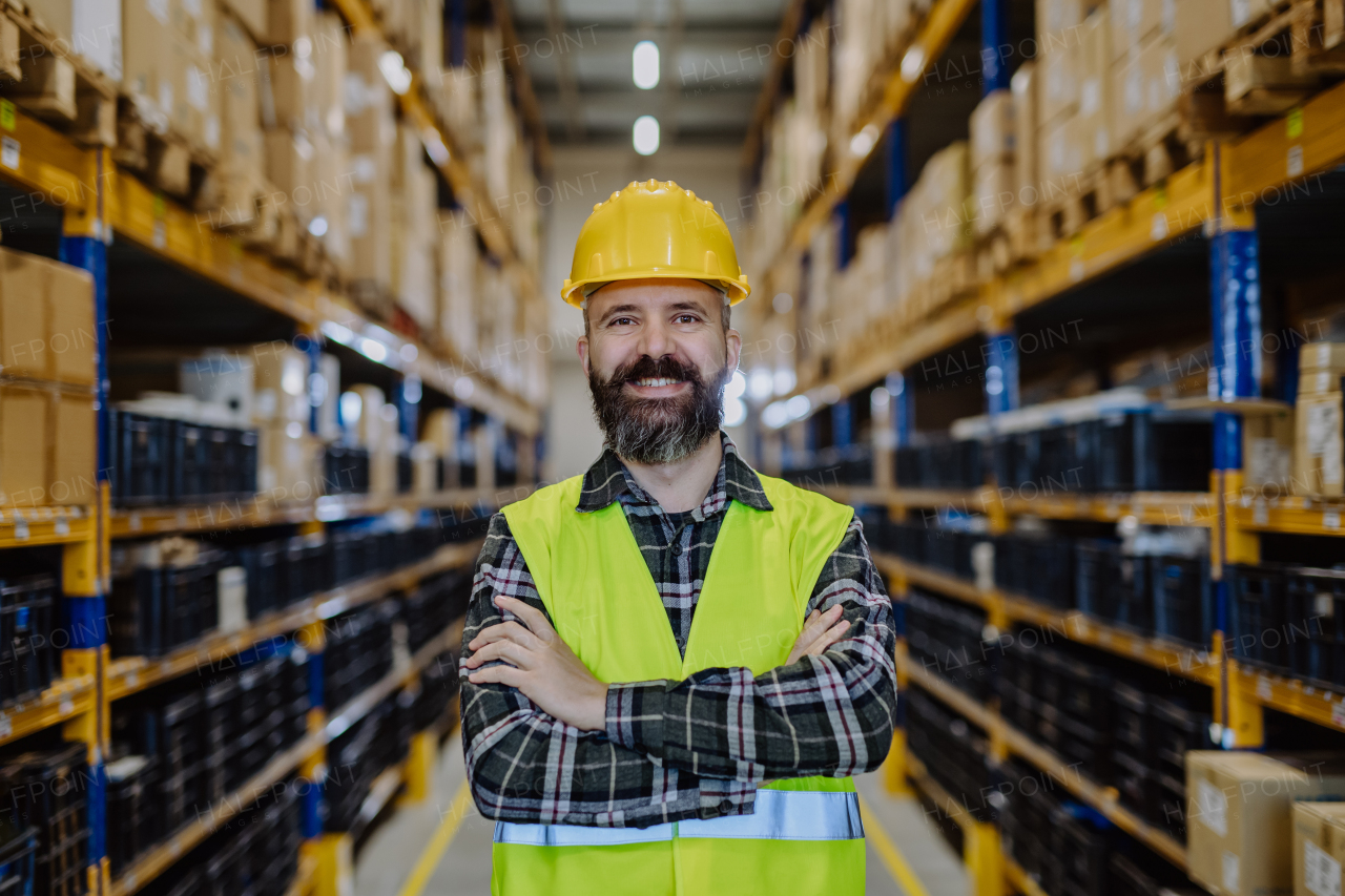 Portrait of a warehouse worker or a supervisor.