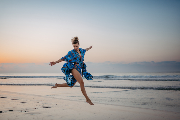 Young woman enjoying time at the sea.