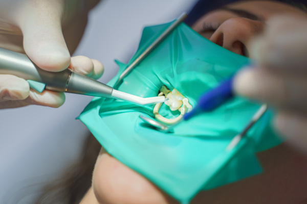 Close-up of dental examination in an ambulance.