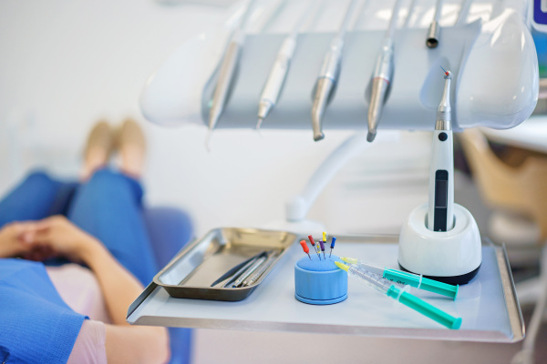 Close-up of dentist tools at an ambulance.