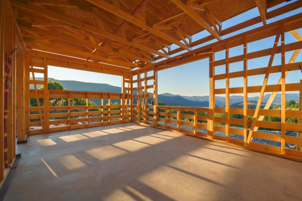 Construction of an ecological renewable low energy sustainable wooden eco house.