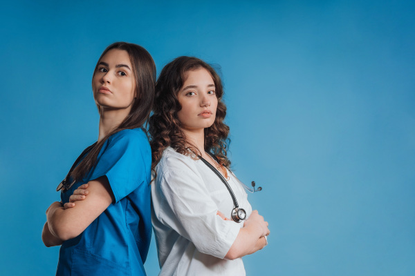 Portrait of a young medical staff, studio shoot.