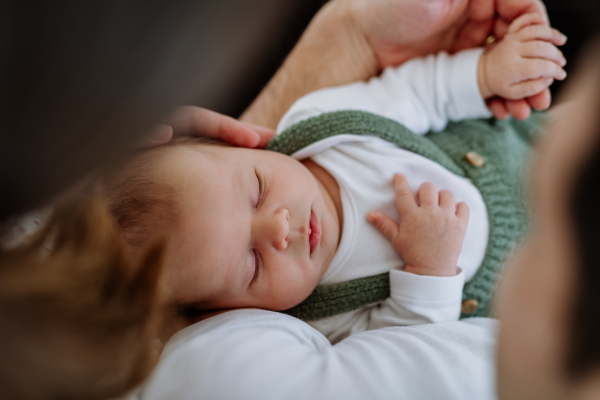 Close up of mother holding her baby.