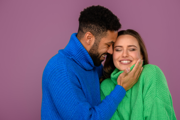 Portrait of two multiracial friends, concept of diversity and the friendship.