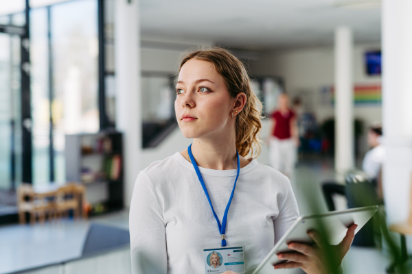 Portrait of female healthcare professional at clinic.