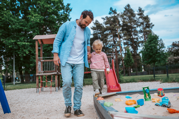Portrait of dad and child enjoying time together. Fathers day concept.