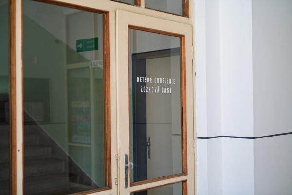 Entrance to pediatric inpatient ward in Slovak hospital