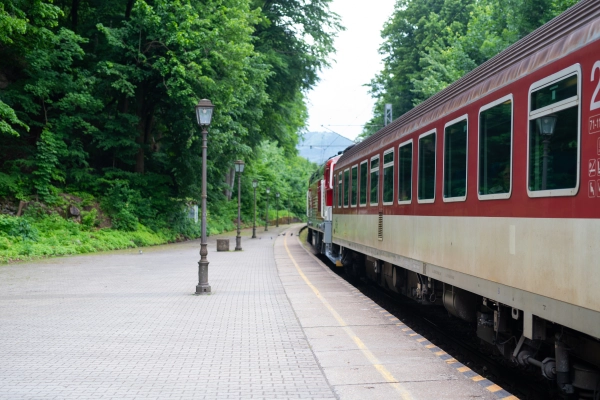 Train arriving at Banska Bystrica mesto station